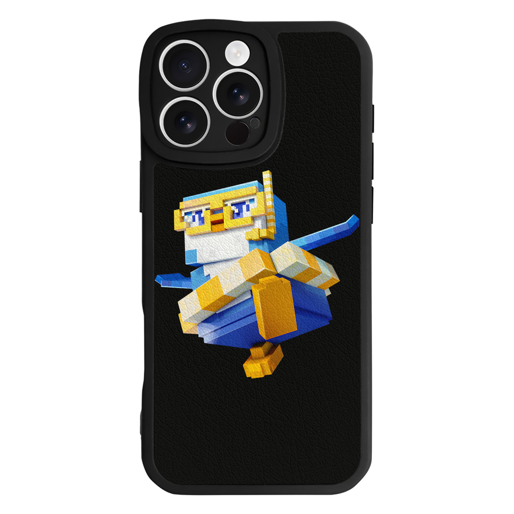 （画像用） マインクラフト ブロックの世界 Minecraft MC Block world 【iPhone 16シリーズ対応】シリコンスマホケース（レザー調） 材質：シリコン